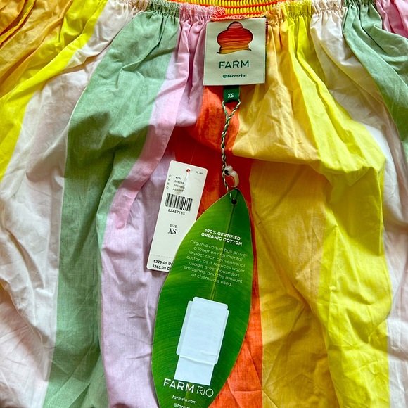 NWT Farm Rio Anthropologie neon summer striped sundress - XS - Picture 3 of 9